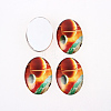 Starry Sky Printed Glass Oval Cabochons GGLA-N003-18x25-D-3