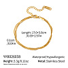 304 Stainless Steel Snake Chain 3-Strand Bracelets for Women UU3711-6