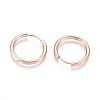 Ion Plating(IP) 304 Stainless Steel Huggie Hoop Earrings EJEW-F111B-21mm-RG-2