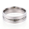 201 Stainless Steel Grooved Finger Ring Settings STAS-WH0039-12I-P-1