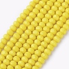 Yellow Imitation Jade Glass Faceted Rondelle Bead Strands X-GLAA-F001-3x2mm-11-1