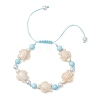 Adjustable Synthetic Turquoise & Natural Howlite Braided Bead Bracelets for Womem BJEW-JB13654-3