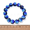 14MM Luminous Handmade Foil Glass Round Beaded Stretch Bracelets LA-CBA41F9-01B-5