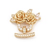 Brass Micro Pave Clear Cubic Zirconia Fold Over Clasps KK-C075-39G-1