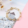 Brass Textured Paperclip Chain Bracelets BJEW-JB06063-5