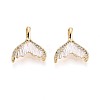 Spray Painted Brass Pave Cubic Zirconia Pendants KK-T072-32G-1