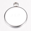 Tarnish Resistant 304 Stainless Steel Pendant Cabochon Settings X-STAS-G071-45P-2