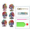 6Pcs Tree DIY Diamond Painting Keychain Kit PW-WG16602-01-2