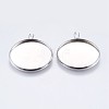 Tarnish Resistant 304 Stainless Steel Pendant Cabochon Settings LS-STAS-I069-37-25MM-1