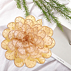 Flower Cloth Rhinestone Broochs JEWB-WH20009-06P-04-6