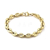 304 Stainless Steel Coffee Bean Chain Bracelets for Women Men BJEW-F488-01G-02-2