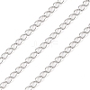 Anti-Tarnish Rhodium Plated 925 Sterling Silver Curb Chains STER-E072-01P-01-1