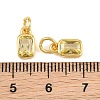 Brass Pave Cubic Zirconia Charms CU-CBA3D67-12G-10-3