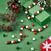 Christmas Theme 5 Strands Spray Painted Natural Wood Beads Strands WOOD-SP0001-02A-4