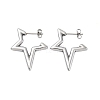 304 Stainless Steel Star Stud Earrings EJEW-B108-17P-4