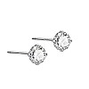 Rhodium Plated Diamond Shape 999 Sterling Silver Cubic Zirconia Stud Earrings for Women EJEW-S215-06P-1