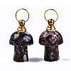 Assembled Synthetic Bronzite and Imperial Jasper Openable Perfume Bottle Pendants G-S366-057E-2