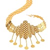 Alloy Crystal Rhinestone Rectangle Coin Tassel Waist Belly Chains for Women FS-WGD33E3-01-3