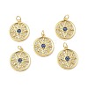 Brass Micro Pave Cubic Zirconia Pendants KK-E068-VF313-4