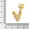 Brass Micro Pave Cubic Zirconia European Dangle Charms KK-P281-01G-V-3