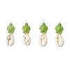 12Pcs 12 Styles Natural Cowrie Shell & Dyed Synthetic Turquoise Turtle Copper Wire Wrapped Pendants PALLOY-JF04035-2