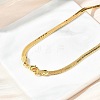Brass Flat Snake Chain Necklaces NJEW-A042-02G-01-2