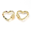 Brass Micro Pave Cubic Zirconia Screw Carabiner Lock Charms KK-M206-11G-02-2