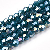 Opaque Solid Color Electroplate Glass Beads Strands X-EGLA-A039-P2mm-B18-1