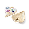 Rack Plating Alloy Enamel Pendants X-FIND-C050-09G-3