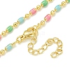 Brass Enamel Column Link Chain Necklaces NJEW-H039-09C-01G-1