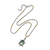 Natural Paua Shell 304 Stainless Steel Tortoise Pendant Two Tone Box Chain Necklaces for Women NJEW-JN06190-2