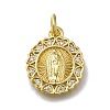 Brass Micro Pave Clear Cubic Zirconia Pendants ZIRC-I070-031G-1