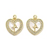 Brass Micro Pave Clear Cubic Zirconia Pendants KK-K365-04E-G-1