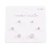 6 Pcs Brass Mirco Pave Clear Cubic Zirconia Ear Studs EJEW-S218-01P-08-1