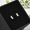 Brass Micro Pave Clear Cubic Zirconia Stud Earrings EJEW-R016-01G-03-3