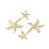 Starfish Alloy Dangle Stud Earrings for Women EJEW-A112-05KCG-3