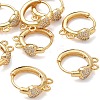 SHEGRACE Brass Micro Pave Clear Cubic Zirconia Hoop Earrings Findings XGR0153G-92G-1
