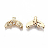 Brass Micro Pave Clear Cubic Zirconia Charms KK-S354-251-NF-2