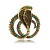 Snake Alloy Rhinestone Safety Pin Brooch PW-WGC1B3E-02-1