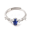 Horse Eye Natural Lapis Lazuli Adjustable Rings RJEW-Q817-02P-01-2