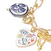 Handmade Porcelain & Alloy Beaded Charm Bracelets BJEW-JB13314-3