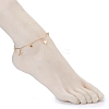 304 Stainless Steel & Brass Star Charm Anklets AJEW-AN00401-02-5