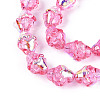 Electroplate Transparent Glass Beads Strands X-EGLA-N020-03E-3