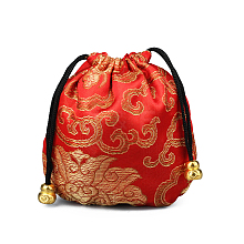 Chinese Style Silk Brocade Jewelry Packing Pouches PAAG-PW0001-161D