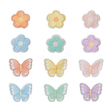 Cheriswelry 48Pcs 12 Style Sew on Computerized Embroidery Polyester Clothing Patches DIY-CW0001-33