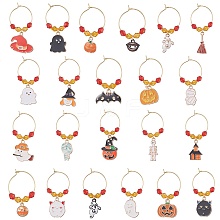 Halloween Alloy Enamel Wine Glass Charms AJEW-JO00182