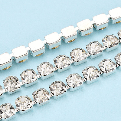 Brass Rhinestone Strass Chains CHC-T001-SS28-01S-1