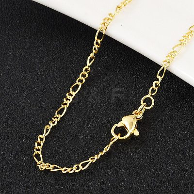 Brass Figaro Chains Necklace for Women X-NJEW-P265-28G-1