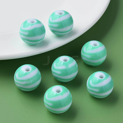 Opaque Striped Acrylic Beads MACR-S373-27B-07-1