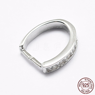 Anti-Tarnish Rhodium Plated 925 Sterling Silver Micro Pave Cubic Zirconia Pendant Bails X-STER-E053-09P-1